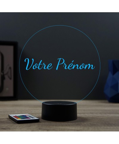 Lampe illusion 3D en verre acrylique gravée au laser avec votre prénom.