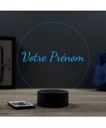 Lampe illusion 3D en verre acrylique gravée au laser avec votre prénom.