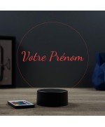 Lampe illusion 3D en verre acrylique gravée au laser avec votre prénom.