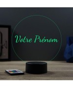Lampe illusion 3D en verre acrylique gravée au laser avec votre prénom.