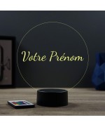 Lampe illusion 3D en verre acrylique gravée au laser avec votre prénom.