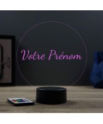 Lampe illusion 3D en verre acrylique gravée au laser avec votre prénom.