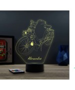 Lampe illusion 3D en verre acrylique gravée au laser représentant un vélomoteur Solex 2200.
