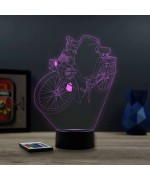 Lampe illusion 3D en verre acrylique gravée au laser représentant un vélomoteur Solex 2200.
