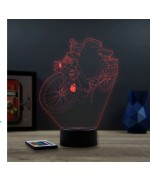 Lampe illusion 3D en verre acrylique gravée au laser représentant un vélomoteur Solex 2200.