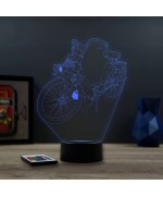 Lampe illusion 3D en verre acrylique gravée au laser représentant un vélomoteur Solex 2200.