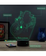 Lampe illusion 3D en verre acrylique gravée au laser représentant un vélomoteur Solex 2200.