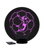 Lampe illusion 3D en verre acrylique gravée au laser représentant une joueuse de Handball à l'intérieur d'un ballon.