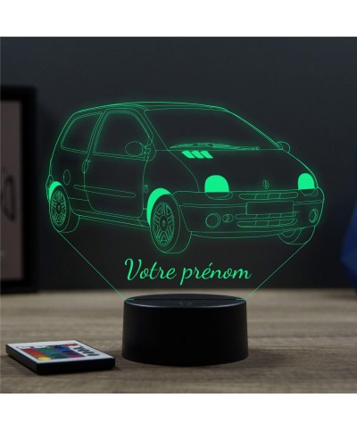 Lampe illusion 3D en verre acrylique gravée au laser représentant une voiture Renault Twingo 1.