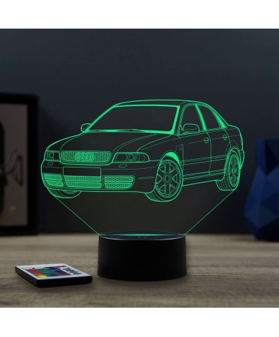 Lampe illusion 3D en verre acrylique gravée au laser représentant une voiture Audi A4 B5.