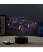 Lampe illusion 3D en verre acrylique gravée au laser représentant une voiture Peugeot 403.