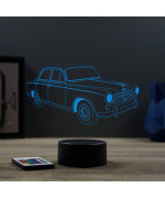Lampe illusion 3D en verre acrylique gravée au laser représentant une voiture Peugeot 403.